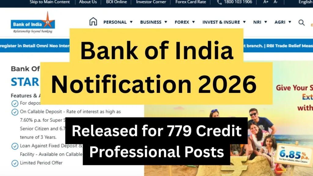 Bank of India Notification 2026