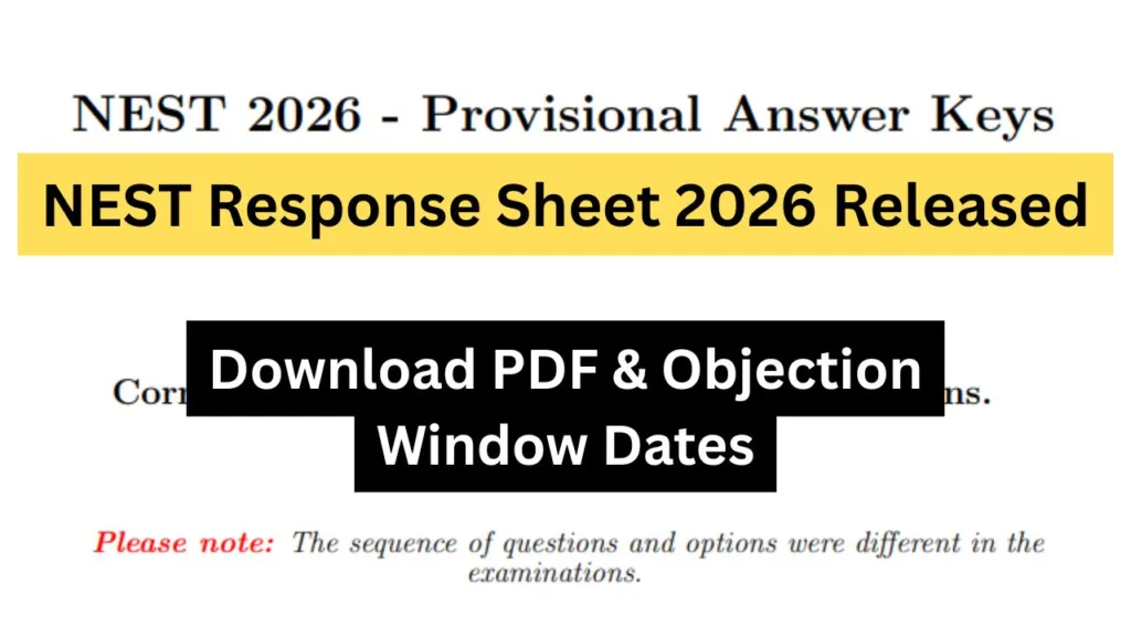NEST Response Sheet 2026 Released