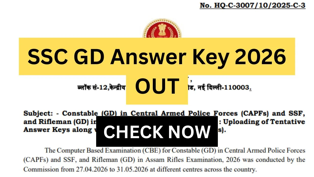 SSC GD Answer Key 2026 OUT